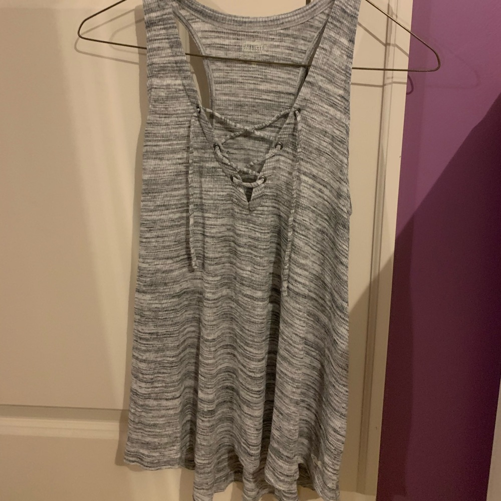 Gray Hollister Criss Cross Tank